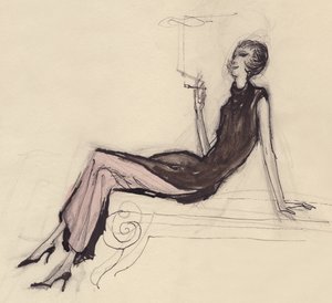 Woman smoking by Shirley Markham