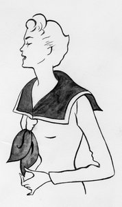 Woman with sailor top