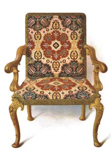 Gilt Chair Covered in Needlework, 1906 by Shirley Charles Llewellyn Slocombe