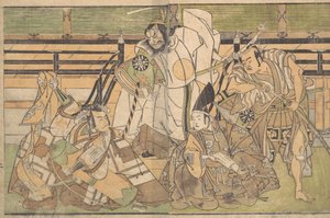 Four Actors in Unidentified Roles, late 18th century by Shunsho