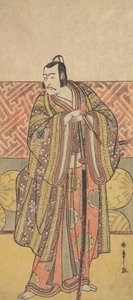 Ichikawa Danjuro V as Kudo Suketsune, Richly Attired, Leaning on His Sword, late 18th century by Shunsho