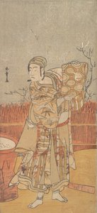 The Actor Sawamura Sojuro III Holding up a Piece of Brocade, late 18th century