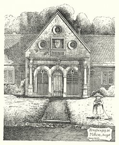 Almshouses at Milton, Dorset (engraving) by Sidney Heath