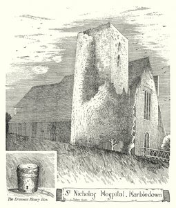 St Nicholas Hospital, Harbledown (engraving) by Sidney Heath