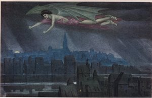 Lucifer Flying Over the City. 