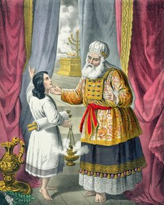 Eli Questioning Samuel Regarding the Vision, from a bible printed by Edward Gover by Siegfried Detler Bendixen