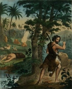 The Murder of Abel, from a bible printed by Edward Gover by Siegfried Detler Bendixen