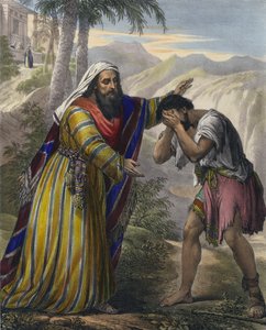The Prodigal Son (coloured engraving) by Siegfried Detler Bendixen