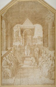 Aeneas Piccolomini Kissing the Slipper of Pope Eugenius, after Pinturicchio by Sienese School
