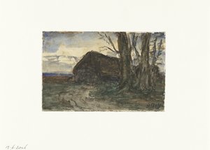 Sheepfold by Trees in Evening Light by Sientje Mesdag van Houten