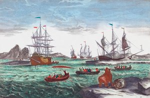 Whaling Fleet off Greenland in the 18th Century by Sieuwert van der Meulen