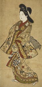 A Beauty Walking, 17th Century by Sigimura Jihei