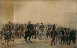 The Arrival of the Cuirassiers Henri Duval Count of Dampierre in the Castle Courtyard