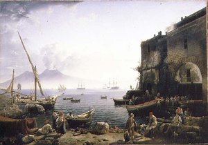View of Naples, the Santa Lucia Embankment