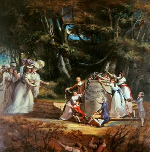 The children of the Duchess of Orleans greeting their mother at the monument erected by them to commemorate her restoration to health by a visit to Spa in 1787 by Silvestre Mirys