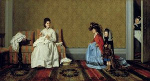 Little Girls Playing the Ladies by Silvestro Lega