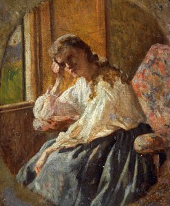 Study of Female Figure (detail) by Silvestro Lega