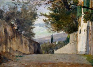 The Salita del Pellegrino in Florence by Silvestro Lega
