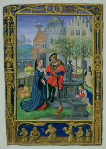 April: Courting, from a Book of Hours, or the Golf Book, c.1520-30