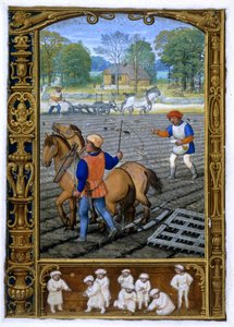 September: Ploughing and Sowing, from a Book of Hours, or the Golf Book, c.1520-30