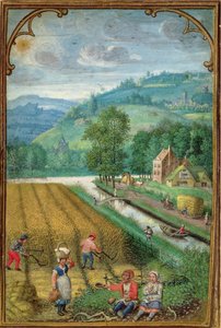September: Harvesting, Ploughing and Sowing, from a Book of Hours by Simon Bening