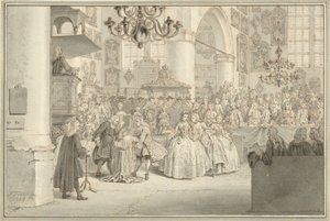 Baptism of Prince William V, 1748 by Simon Fokke