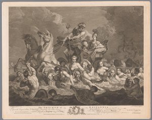 Allegory of the British Navy and the Victory over the French Fleet (The Triumph of Britannia) by Simon François Ravenet (le vieux)