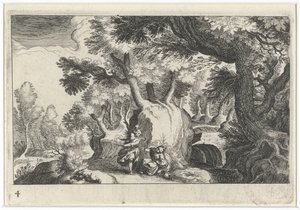 Forest Landscape with Hagar and Ishmael (Southern European Landscapes Series) (Topographia variarum regionum Series)