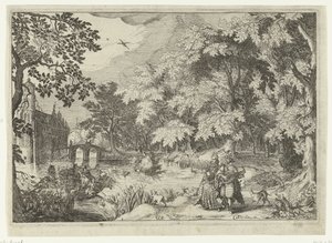 View of a Forest with Castle Loenersloot by Simon Frisius