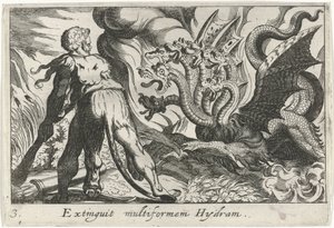 Hercules Fighting the Hydra of Lerna (Herculean Themes) by Simon Frisius