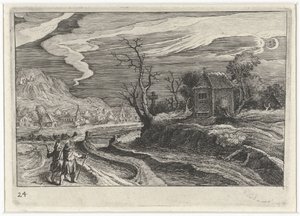 Landscape at Night (Southern European Landscapes) by Simon Frisius