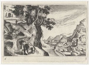 Landscape with Judah and Tamar by Simon Frisius