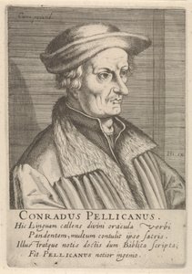 Portrait of Conrad Pellican by Simon Frisius