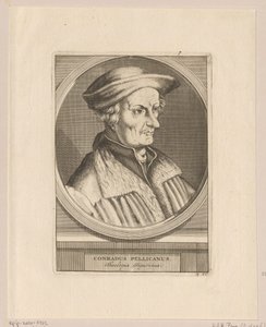 Portrait of Conrad Pellican by Simon Frisius
