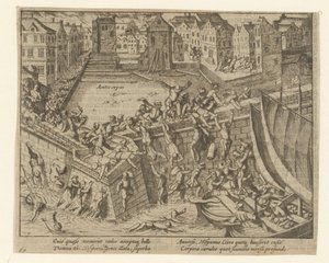 Spanish Fury: Inhabitants Fleeing into the Scheldt, 1576 by Simon Frisius