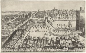 Bonfires in The Hague after the Proclamation of the Truce, 1609 by Simon Frisius