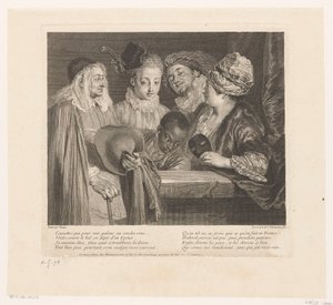 Group of Five Actors by a Parapet