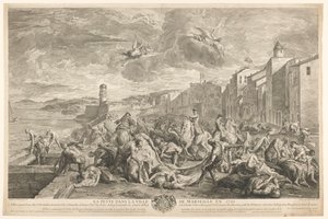 Victims of the Bubonic Plague Being Cleared in La Tourette, Marseille
