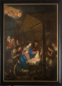 Parish church, Interior, Christmas scene by Simon II de Pape