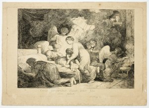 The Holy Family Served by Angels