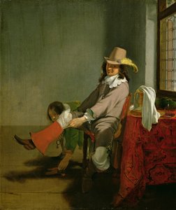 Interior with an Officer Putting on his Boot, Assisted by his Attendant by Simon Kick