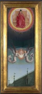 The Soul of Saint Bertin Carried to Heaven (Altarpiece from Abbey of St. Bertin). c. 1459 by Simon Marmion