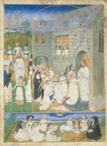 The Holy Virgins Greeted by Christ as They Enter the Gates of Paradise by Simon Marmion