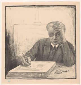 Self-Portrait with Lithographic Stone