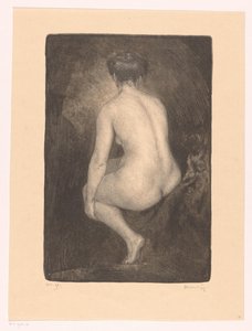 Seated Naked Woman by Simon Moulijn (signed by artist)