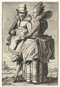 Man and Woman Dressed in Fashion of circa 1625