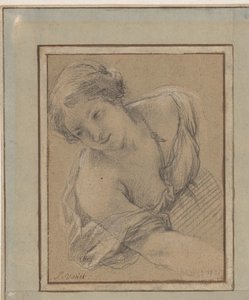 Study of a Bowing Young Woman by Simon Vouet