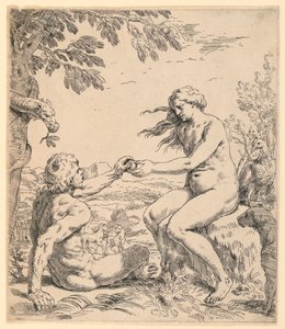Adam and Eve by Simone Cantarini