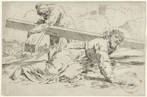 Christ Collapsing Under the Weight of the Cross by Simone Cantarini