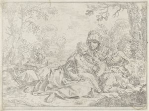 Holy Family with the Young John the Baptist by Simone Cantarini